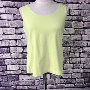 Chico's Yellowish/Green Sleeveless Tank Size L